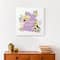 Happy Easter Floral Bunny 16" x 16" Canvas Wall Art